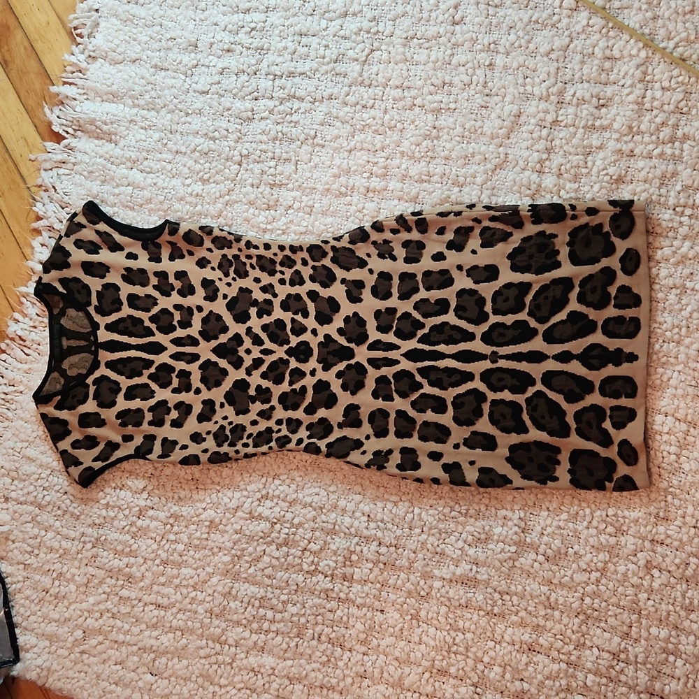 RVN animal print knit mini dress